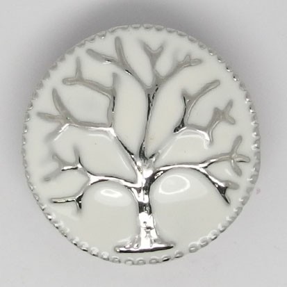 CH225 - Schmuck Druckknöpfe Baum weiss