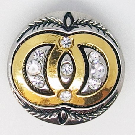 CH213 - Schmuck Druckknöpfe Unendlichkeit gold und Steine