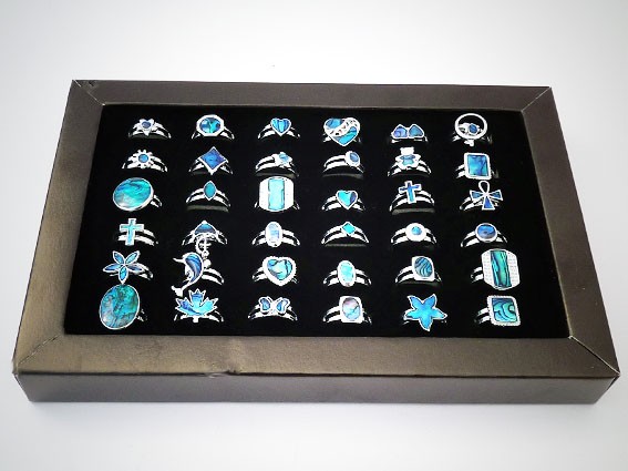 R011 Ringe mit Abalone (Paua shell)