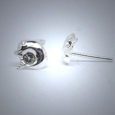 OS093 Ohrstecker aus Silber Delfin Kristal