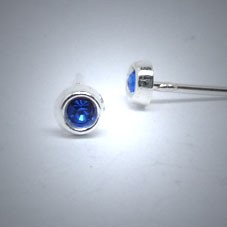 OS113 Ohrstecker aus Silber Stein dunkelblau