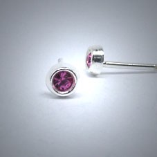 OS114 Ohrstecker aus Silber Stein rosa