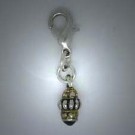 CC028 Charms, Anhänger Perle schwarz/gold