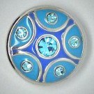 CH062 Schmuck Druckknöpfe Blume türkise Steine
