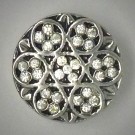 CH096 - Schmuck Druckknöpfe Blume weisse Steine