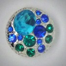 CH082 - Schmuck Druckknöpfe türkise u. blaue Steine 
