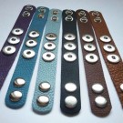 CHA001_10 - Armbänder für Schmuck Druckknöpfe, weiches Leder bunt gemischt 24cm
