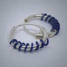 CR014 Creolen aus Silber Spirale blau 