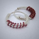 CR016 Creolen aus Silber Spirale rot