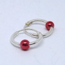 CR068 Creolen mit Kugel rot 10mm