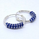 CR074 Creolen mit Spirale blau 14mm