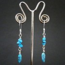 IO006 Indianerschmuck Ohringe mit einer Türkisfeder