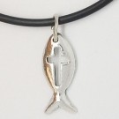 KC033 - Modeschmuck Ketten Fisch mit Kreuz