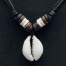 M003 Surferketten, Ketten mit Kauri Muschel und Fischknochenperlen