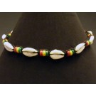 M005_3 Surferketten, Ketten aus Kauri Muscheln in Reihe Rasta 