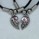 MK048 Ketten Herz Best Friends rosa geteilt