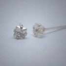 OS001 Ohrstecker aus Silber 4eck Stein weiss