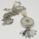 CHK015 - Kette für Schmuck Druckknöpfe lang mit Quaste aus Perlen