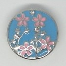 CH021 - Schmuck Druckknöpfe Blumen rosa mit Steinchen