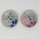 CH023a - Schmuck Druckknöpfe Blüten mit Kolibri