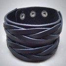 LA161 Lederarmbänder 2reihig geflochten verziert