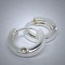 CR058 Creolen eckig aus Silber mit Stein weiss 10mm