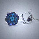 OS164 Ohrstecker aus Silber Würfel Swarovski kristal blau gr.