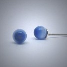 OS173 Ohrstecker aus Silber kugel blau cateye