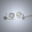 OS192 Ohrstecker aus Silber - Spirale m. Stein
