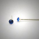OS131 Ohrstecker aus Silber Stein dunkelblau mini 