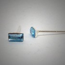 OS155 Ohrstecker aus Silber Stein rechteck türkis