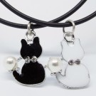 KC009 - Modeschmuck Ketten Katzen schwarz u. weiss