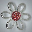CH090 Schmuck Druckknöpfe Blume gr. rot