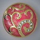 CH191 - Schmuck Druckknöpfe Gold floral rosa  