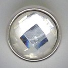  CHM116 - MINI Schmuckdruckknöpfe facetierter Stein weiss