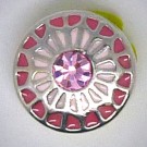 CHM105 - MINI Schmuckdruckknöpfe Blüte rosa Stein 