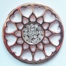  MS012 - Sammelmedallions Blüte m. Glitzersteinen 33mm 