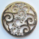 MS020 - Sammelmedallions Floral m. Glitzersteinen 33mm