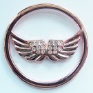  MS014 - Sammelmedallions Flügel m. Glitzersteinen 33mm