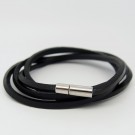 AB104 - Wickelarmband aus Leder schwarz