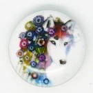 CH247 - Schmuck Druckknöpfe, Wolf mit blüten 