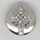  CHM012 - MINI Schmuckdruckknöpfe Kreuz glitzer weiss 