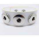  CHA004w - Armbänder für Schmuck Druckknöpfe Kunstleder 24cm weiss