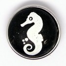 CH275 - Schmuck Druckknöpfe Seepferdchen schwarz Stein