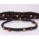  AB080 - Armbänder Makramee Holzperlen schmal