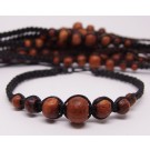  AB079 - Armbänder Makramee Holzperlen konisch