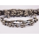 AB082 - Armbänder Makramee 3 reihig Metallperlen