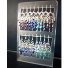 OD012 - Display Ohrhänger 925er Silber mit Glas- u. Steinperlen