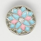 CHM021 - MINI Schmuckdruckknöpfe Blüte pastell blau