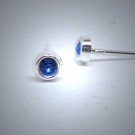 OS113 Ohrstecker aus Silber Stein dunkelblau